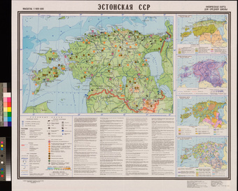 Эстонская ССР : физическая карта для средней школы 
