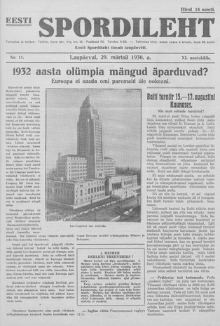 Eesti Spordileht ; 11 1930-03-29
