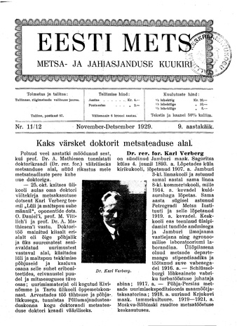 Eesti Mets ; 11/12 1929