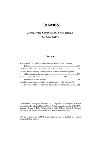 Trames ; 3 Vol 7 (59/54) 2005