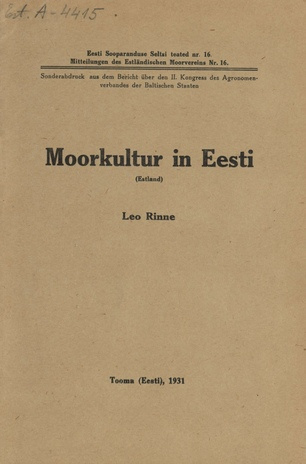 Moorkultur in Eesti (Estland)