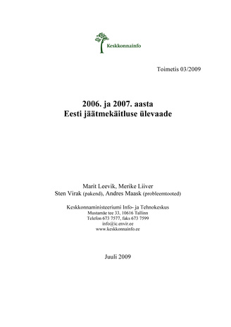 Eesti jäätmekäitluse ülevaade ; 2006/2007