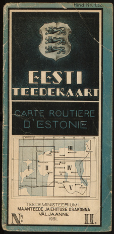 Eesti teedekaart = Carte routiere d'Estonie. Leht II, [Tallinn-Haapsalu-Pärnu]