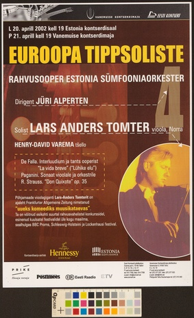 Euroopa tippsoliste : Rahvusooper Estonia sümfooniaorkester, Jüri Alperten, Lars Anders Tomter 