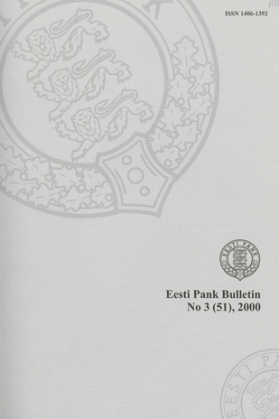 Eesti Pank (Bank of Estonia) : bulletin ; 3 (51) 2000