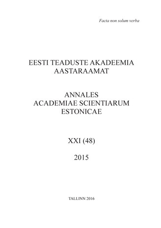 Eesti Teaduste Akadeemia aastaraamat ; 21 (48) 2015