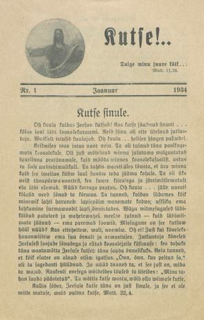 Kutse! : äratusleht linnas ja maal ; 1 1934-01