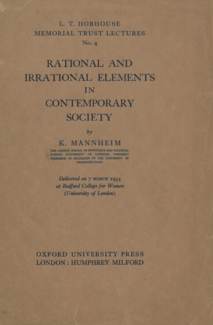 Rational and irrational elements in contemporary society