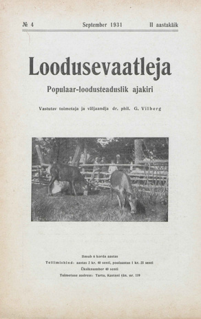 Loodusevaatleja : populaar-loodusteaduslik ajakiri ; 4 1931-09