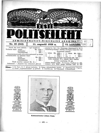 Eesti Politseileht ; 32 1926