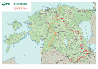 RMK matkatee : Oandu - Ikla 370 km, Aegviidu - Ähijärve 627 km 