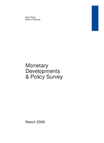 Monetary developments & policy survey ; 2006-03