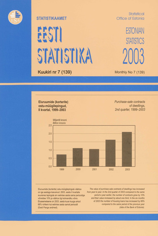Eesti Statistika Kuukiri = Monthly Bulletin of Estonian Statistics ; 7(139) 2003-08
