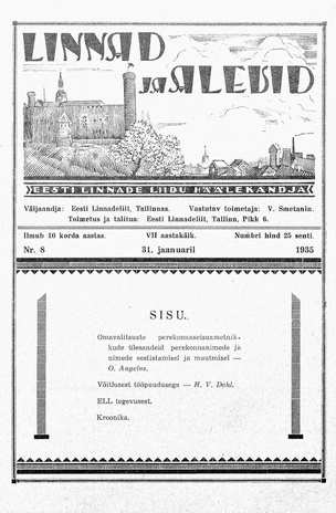 Linnad ja Alevid ; 8 1935-01-31