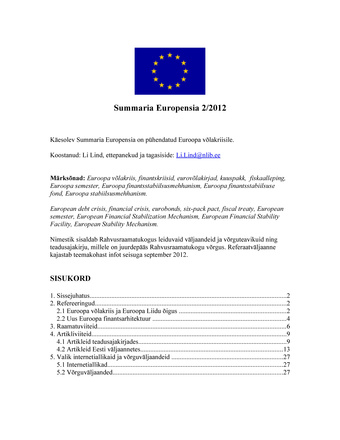 Summaria Europensia : [referaatväljaanne] ; 2 2012