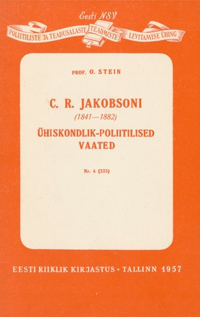 C. R. Jakobsoni (1841-1882) ühiskondlik-poliitilised vaated