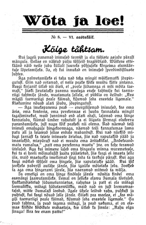 Wõta ja loe ; 8 1937