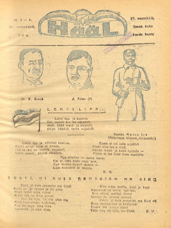 Hääl : kunsti, teaduse ja belletristika kuukiri ; 3-4 1936-02-29