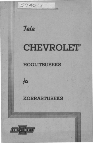 Chevrolet käsiraamat : 1936 : sõidu- ja veoautod