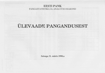 Ülevaade pangandusest ; 1998-03-31
