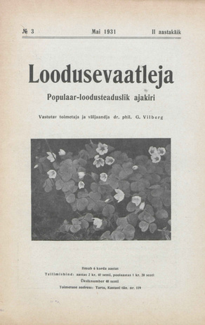 Loodusevaatleja : populaar-loodusteaduslik ajakiri ; 3 1931-05