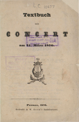 Textbuch zum Concert am 21. März 1876