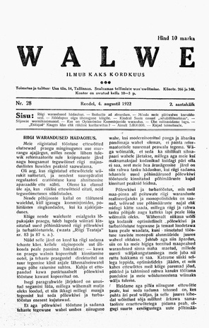 Walwe ; 28 1922-08-04