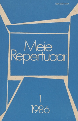 Meie repertuaar : Eesti NSV Rahvaloomingu ja Kultuuritöö Teadusliku Metoodikakeskuse väljaanne ; 1 1986-01