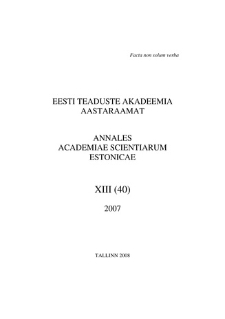 Eesti Teaduste Akadeemia aastaraamat ; 13 (40) 2007