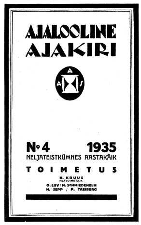 Ajalooline Ajakiri ; 4 1935