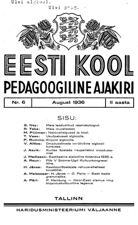 Eesti Kool ; 6 1936-08