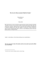 The core of a macro-economic model for Estonia (Eesti Panga toimetised / Working Papers of Eesti Pank ; 6)