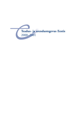 Teadus- ja arendustegevus Eestis 2000-2001