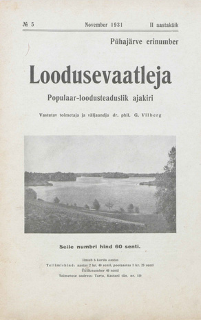 Loodusevaatleja : populaar-loodusteaduslik ajakiri ; 5 1931-11