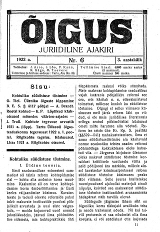 Õigus ; 6 1922