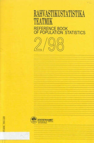Rahvastikustatistika teatmik = Reference book of population statistics ; 2 1998-12