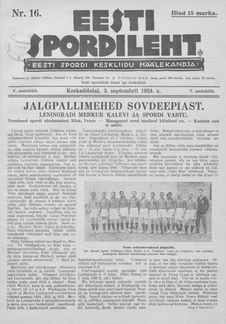 Eesti Spordileht ; 16 1924-09-03