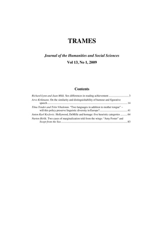 Trames ; 1 Vol 13 (63/58) 2009