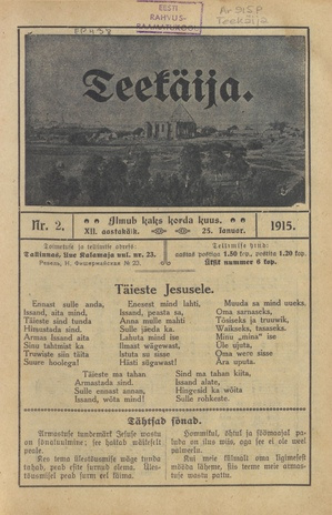 Teekäija : Eesti Baptisti Koguduse Ühenduse häälekandja ; 2 1915-01-25