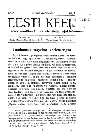Eesti Keel ; 7 1927