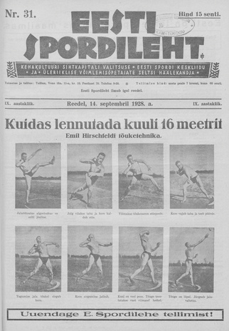 Eesti Spordileht ; 31 1928-09-14