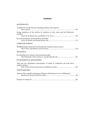 Proceedings of the Estonian Academy of Sciences [Mathemathics. Mechanics. Physics. Chemistry] ; 4 2009