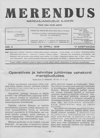 Merendus : mereasjanduslik ajakiri ; 2 1938
