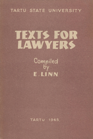 Texts for lawyers 