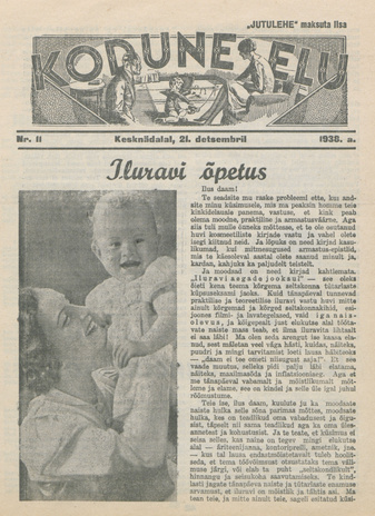 Kodune Elu : [kodukultuuri ajakiri] : "Jutulehe" maksuta lisa ; 11 1938-12-21