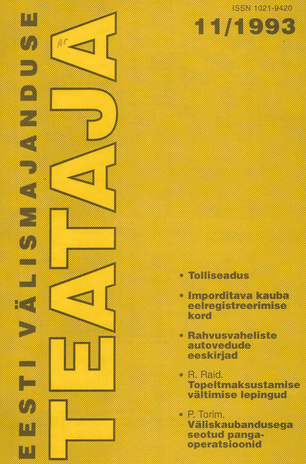 Eesti Välismajanduse Teataja ; 11 1993