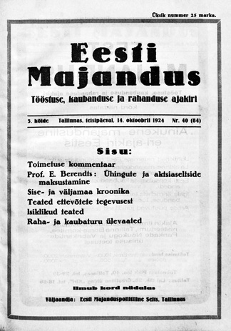Eesti Majandus ; 40 1924-10-14