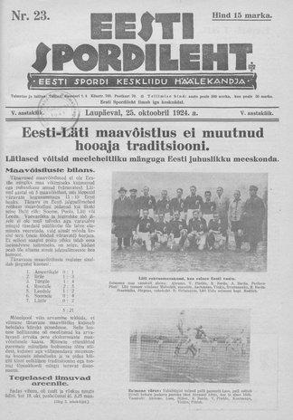 Eesti Spordileht ; 23 1924-10-25