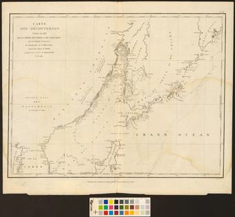 Carte Des Découvertes faites en 1787 dans les Mers De Chine et De Tartarie ; par les Frégates Françaises la Boussole et l'Astrolabe, depuis leur Départ de Manille jusqu'à leur Arrivée au Kamtschatka. 2e Feuille