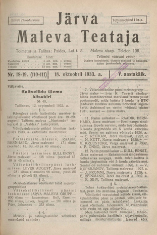 Järva Maleva Teataja ; 18-19 (110-111) 1933-10-18